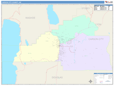 Carson City County, NV Digital Map Color Cast Style